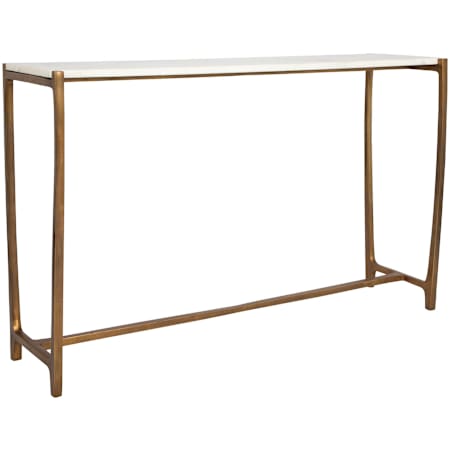 Uttermost Affinity 47" Wide Aluminum and Marble Table Antique Gold / White