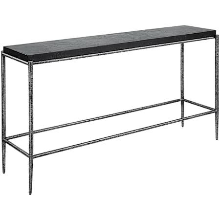 Uttermost Crescendo 60" Wide Concrete and Metal Table Dark Silver / Black