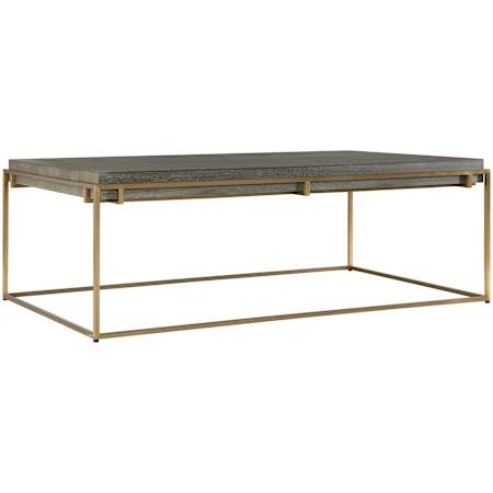 Uttermost Surround 48" Wide Acacia and Stainless Steel Table Brushed Brass / Light Gray