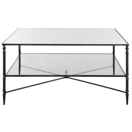 Uttermost Henzler 38" Wide Glass and Metal Coffee Table Blackened Steel