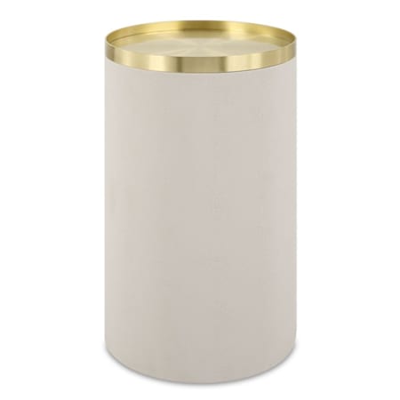 Uttermost Circuit 14" Wide Leather and Metal Accent Table Brushed Brass / White