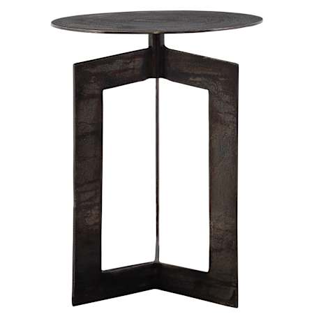 Uttermost Deltoid 18" Wide Aluminum Accent Table Gunmetal