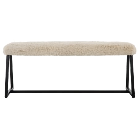 Uttermost Taupo 48" Wide Bench Toasty Beige / Matte Black