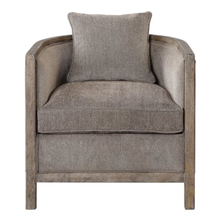 Uttermost Viaggio 29 Inch Tall Wood Framed Arm Chair with Fabric Upholstery Grey