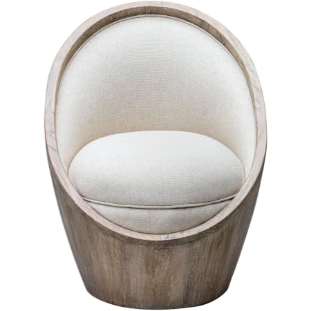 Uttermost Noemi 29-1/2" Wide Mahogany Framed Armless Accent Chair Cream