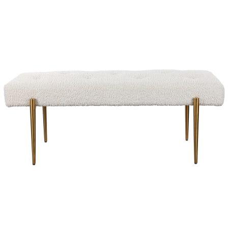 Uttermost Olivier 49-1/2" Wide Stainless Steel Framed Bench White / Gold