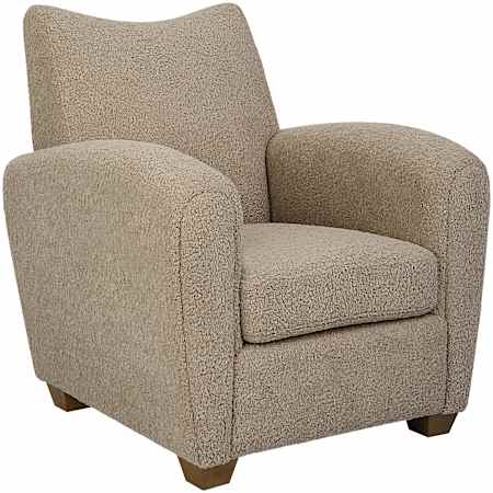 Uttermost Teddy 31" Wide Rubberwood Framed Polyester Accent Chair Walnut / Latte