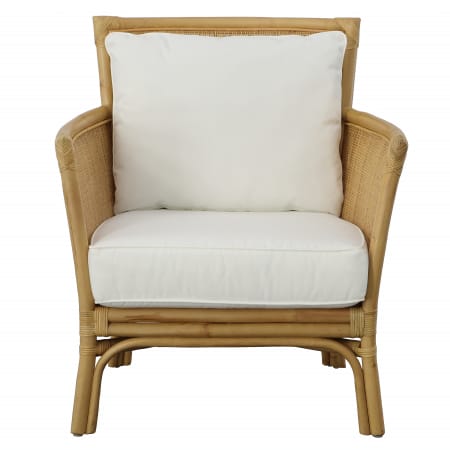 Uttermost 29" Wide Rattan Framed Polyester Accent Chair White / Woodtone