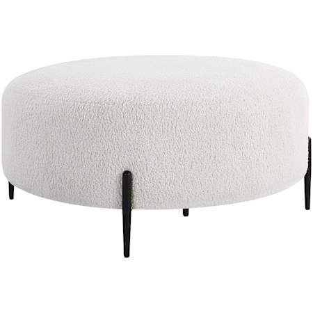Uttermost Arles 40" Wide Standard Ottoman Satin Black / White