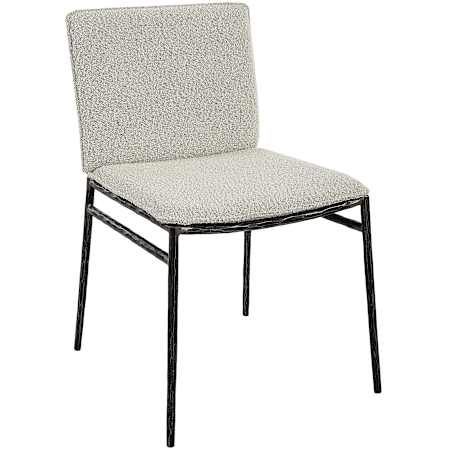 Uttermost Jacobsen 19" Wide Iron Framed Polyester Accent Chair Aged Black / Gray