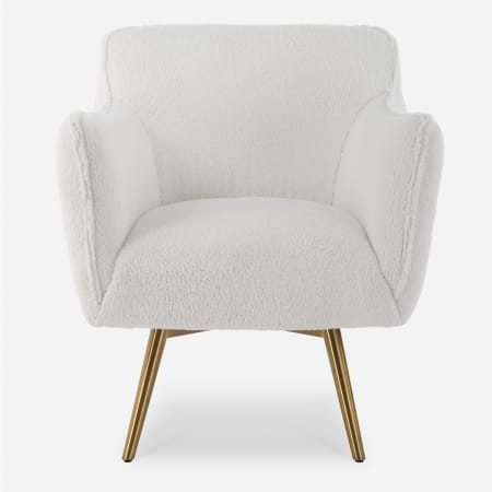 Uttermost Oasis 30" Wide Stainless Steel Framed Polyester Swivel Accent Chair White