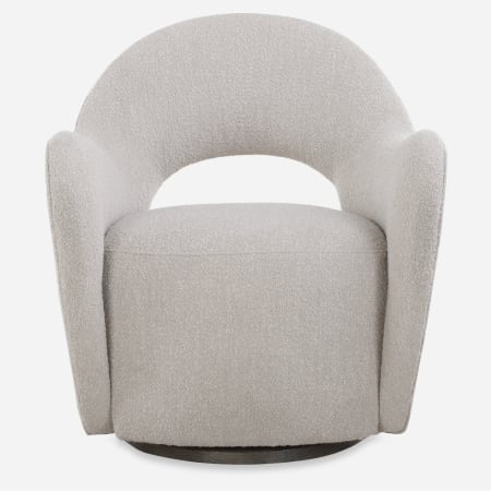Uttermost Wander 28" Wide Wood Framed Polyester Swivel Accent Chair Oat