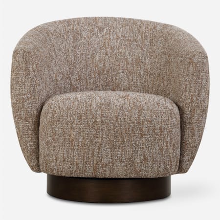 Uttermost Dunes 33" Wide Plywood Framed Polyester Swivel Accent Chair White / Cocoa / Rust