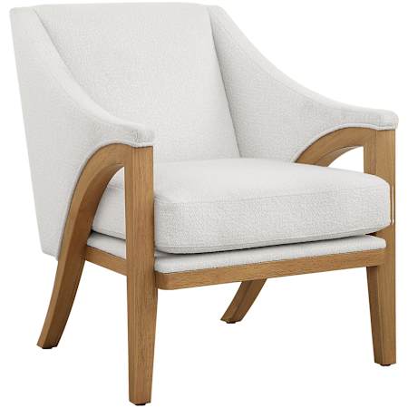 Uttermost Evolve 29" Wide Oak Framed Acrylic, Polyester Accent Chair Oak / White