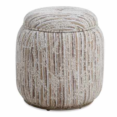 Uttermost Dialogue 18 Inch Wide Pouf Tan / Brown