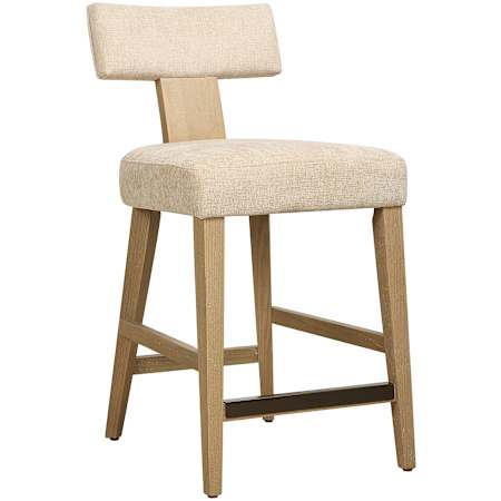 Uttermost Elysian 19" Wide Oak and Polyester Bar Stool Natural / Sand