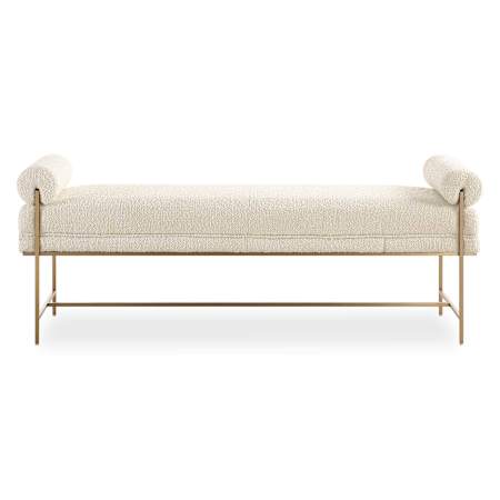 Uttermost Bolster 61" Wide Stainless Steel Framed Polyester Bench Brushed Brass