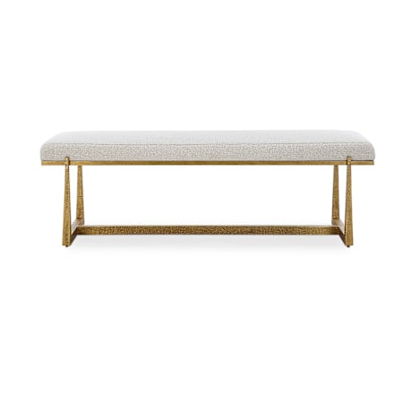 Uttermost Midas 60" Wide Iron Framed Acrylic and Polyester Bench Antique Gold