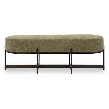 Uttermost Merino 57" Wide Iron Framed Polyester Bench Bronze