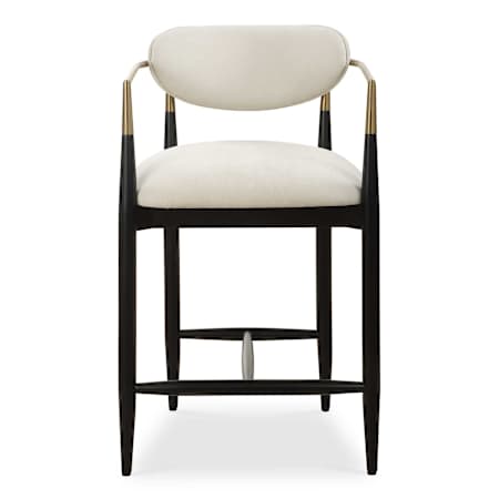 Uttermost Moxie 22" Wide Polyester Counter Stool Matte Black / Brushed Brass / Off White