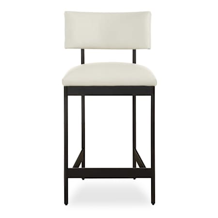 Uttermost Apsley 18" Wide Leather, Metal Bar Stool Black