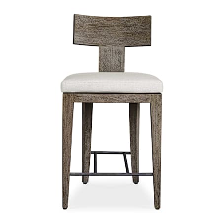 Uttermost Cellini 20" Wide Acrylic Counter Stool Weathered Gray
