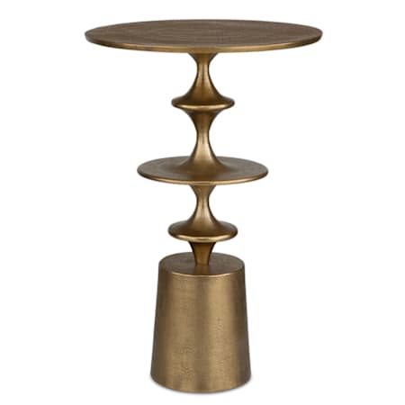 Uttermost Flight 16" Diameter Aluminum Accent Table Antique Brass