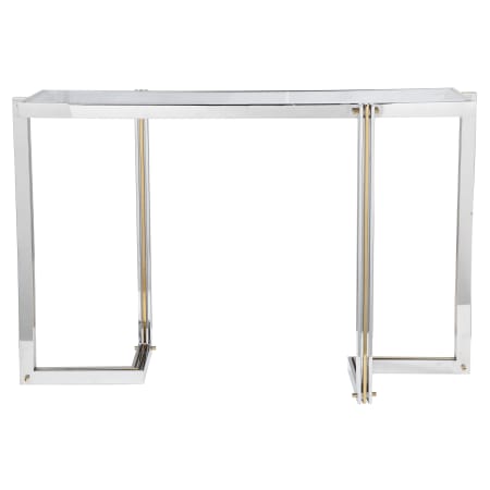 Uttermost Locke 51" Long Glass Top Stainless Steel Console Table Nickel / Gold
