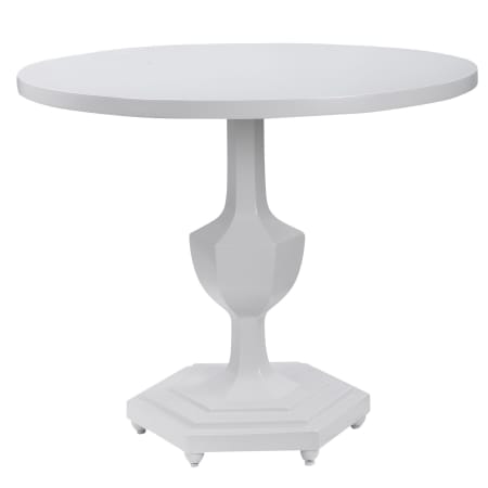 Uttermost Kabarda 32" Diameter Updated Traditional Foyer Table by Jim Parsons Gloss White