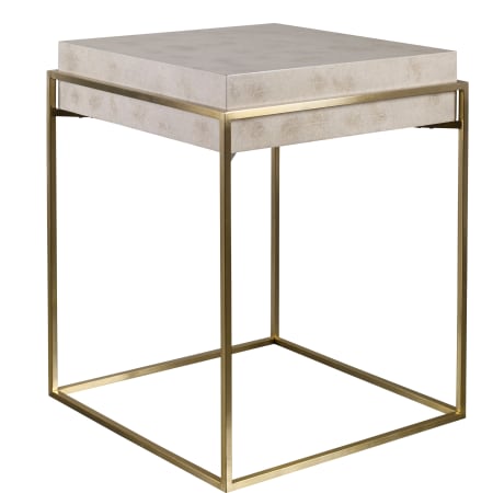 Uttermost Inda 19" Wide Veneer Top Steel Side Table Brushed Brass