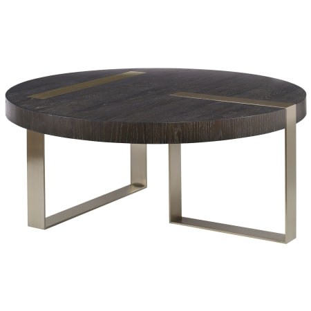 Uttermost Converge 42" Round Industrial Modern Coffee Table
 Dry Ebony / Pewter