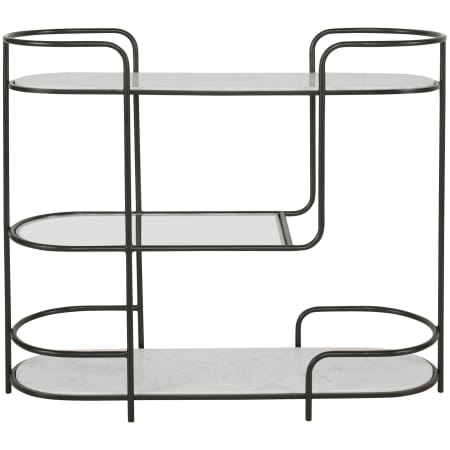 Uttermost Trolley Bar 14" Wide Marble Top and Iron, Marble, and Tempered Glass Framed Console Table Satin Black / White