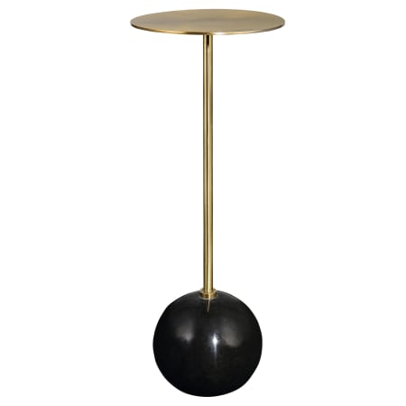 Uttermost Gimlet 9" Diameter Brass and Marble Accent Table Black / Brass