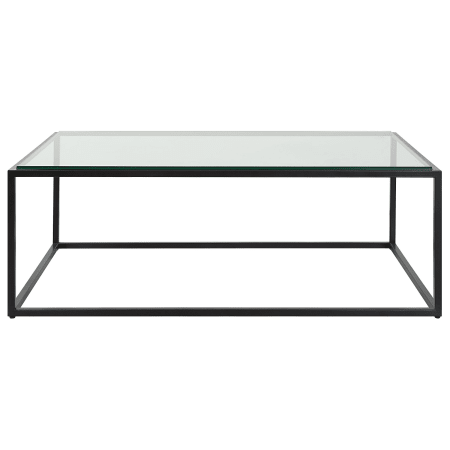 Uttermost Bravura 48" Wide Iron and Tempered Glass Coffee Table Satin Black