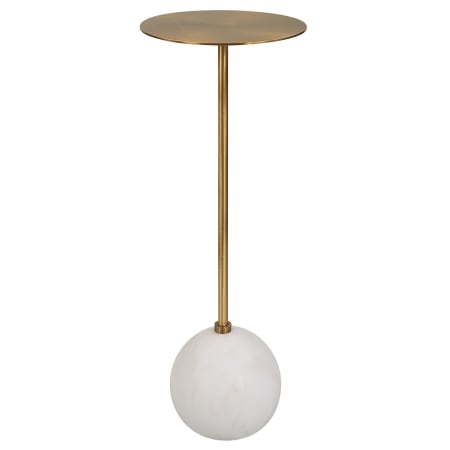 Uttermost Gimlet 9" Diameter Brass Top, Marble Pub/Bistro Table White