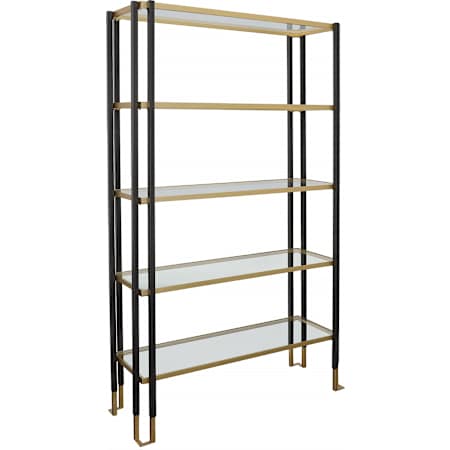 Uttermost Kentmore 47-1/4" Wide 5 Shelf Display Shelf Matte Black / Gold