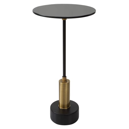 Uttermost Spector 12" Wide Glass, Iron, Marble, MDF Table Satin Black