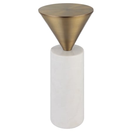 Uttermost Top Hat 9" Wide Marble, Steel Table Brushed Brass