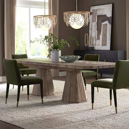 Uttermost Caledon 114" Wide Oak and Plywood Table Natural