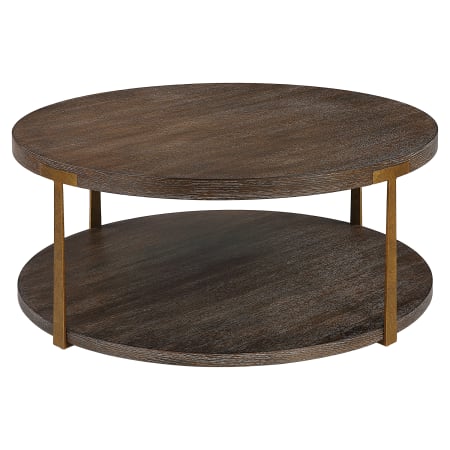 Uttermost Palisade 40" Wide Diameter MDF, Metal, and Veneer Coffee Table Woodtone