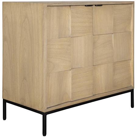 Uttermost Lorenzo 36" Wide 2 Door MDF Cabinet Matte Black / Natural