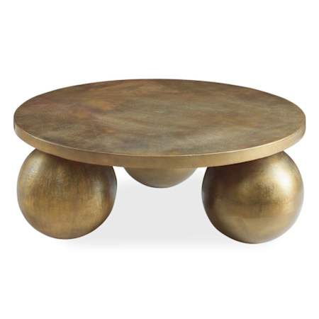 Uttermost Triplet 38" Diameter Aluminum Table Oxidized Antique Brass