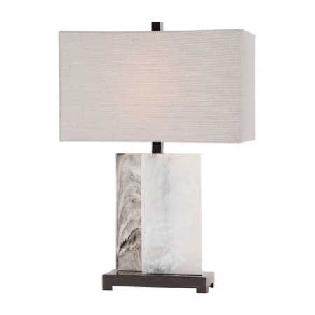 Uttermost Vanda 17 1/2" Wide Medium (E26) Single Bulb Base Ambient Light Stone-Look Modern Table Lamp with Rectangular Fabric Shade and Steel Base Marble Smoke