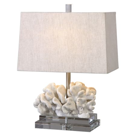Uttermost Coral Single Light 22" High Table Lamp with White Fabric Shade Taupe Ivory