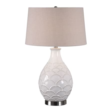 Uttermost Camellia 1 Light 27 Inch Tall Table Lamp with Fabric Shade Ceramic