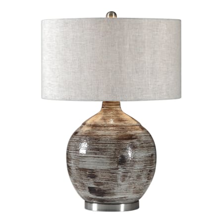 Uttermost Tamula Single Light 27-1/2" Tall Vase Table Lamp by Jim Parsons Distressed Blue-Gray / Nickel