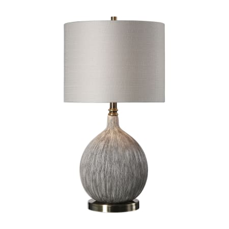Uttermost Hedera Single Light 26-1/2" Tall Vase Table Lamp by David Frisch Old Ivory and Black / Brass