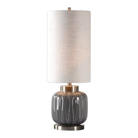 Uttermost Zahlia Single Light 32" Tall Vase Table Lamp by David Frisch Aged Gray / Brass