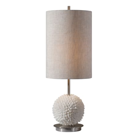 Uttermost Cascara Single Light 24" Tall Buffet Table Lamp by David Frisch Seashell / Nickel