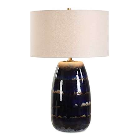 Uttermost Orleans 28" Tall Vase Table Lamp Blue / Brown